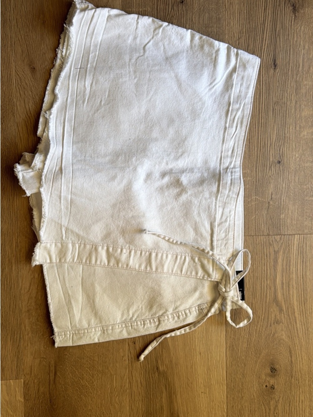 White Denim Skort with Side Tie